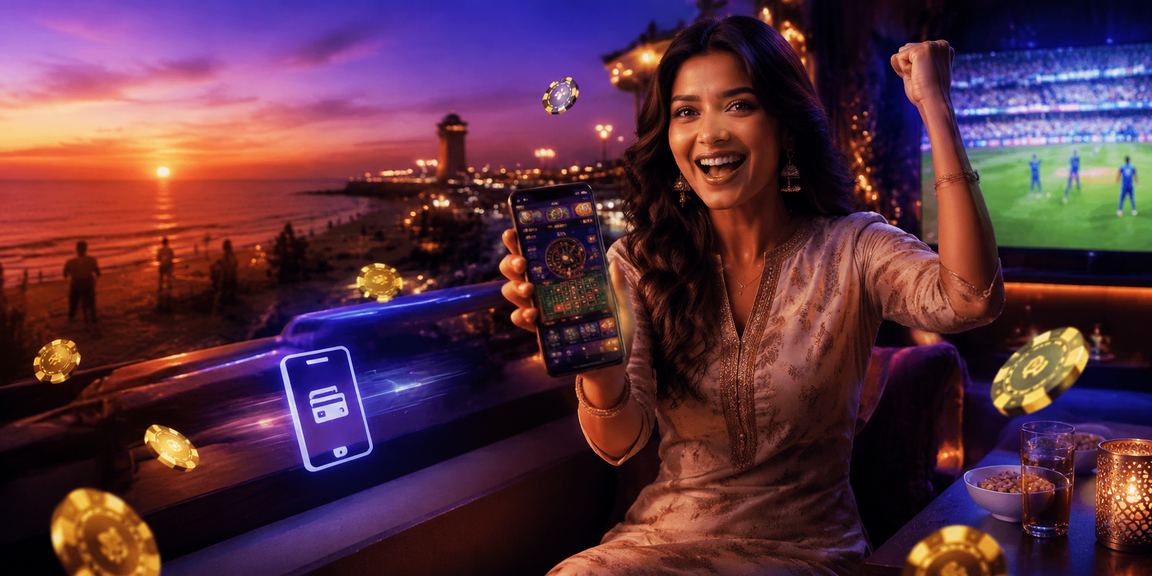 Indian woman using mobile payment app securely