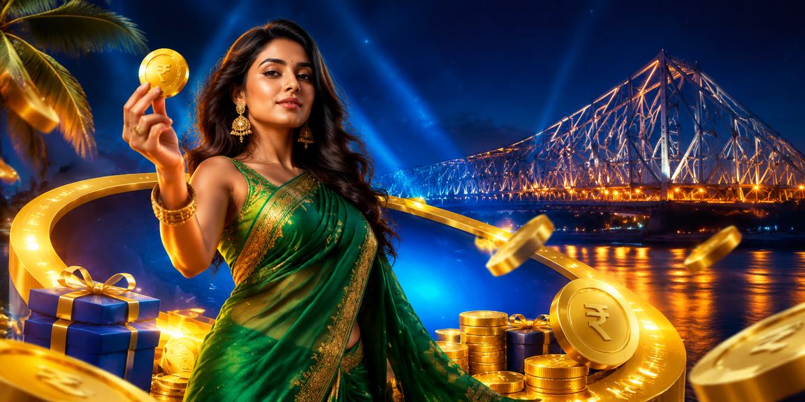 Indian woman in traditional saree enjoying live casino in Kolkata